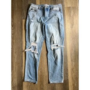 KanCan Light Wash Distressed High Rise Straight Leg Jeans KC9197L Size 11/29